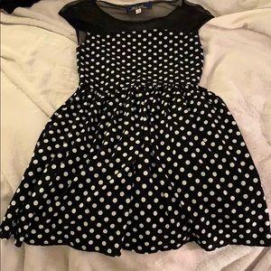 Super cute polka dot dress with sexy mesh back